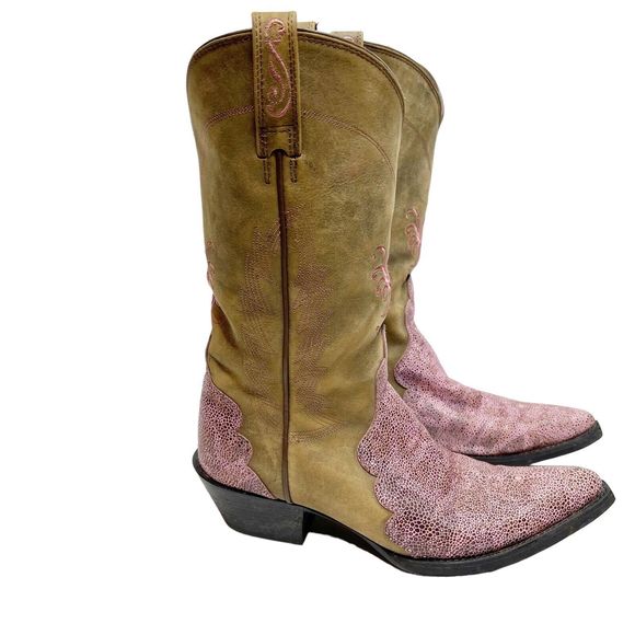 Ariat Shoes - Ariat 6M Cowgirl Boots Heritage Western Barbie Pink Stingray Brown Bomber 15738